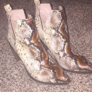 Women’s snakeskin booties